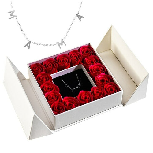 Gifts For Women Jewelry Pendant Necklace /w Soap Eternal Rose Gift Box