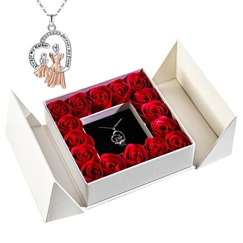 Gifts For Women Jewelry Pendant Necklace /w Soap Eternal Rose Gift Box