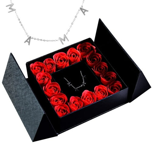 Gifts For Women Jewelry Pendant Necklace /w Soap Eternal Rose Gift Box