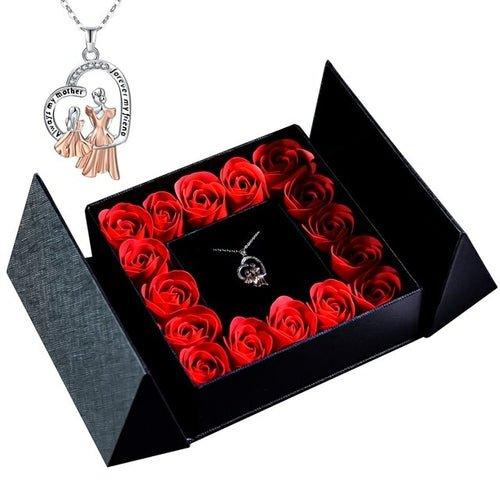 Gifts For Women Jewelry Pendant Necklace /w Soap Eternal Rose Gift Box