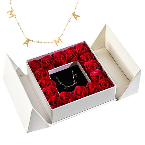 Gifts For Women Jewelry Pendant Necklace /w Soap Eternal Rose Gift Box