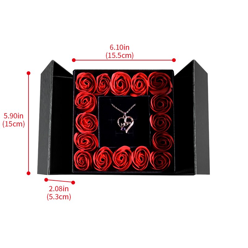 Gifts For Women Jewelry Pendant Necklace /w Soap Eternal Rose Gift Box