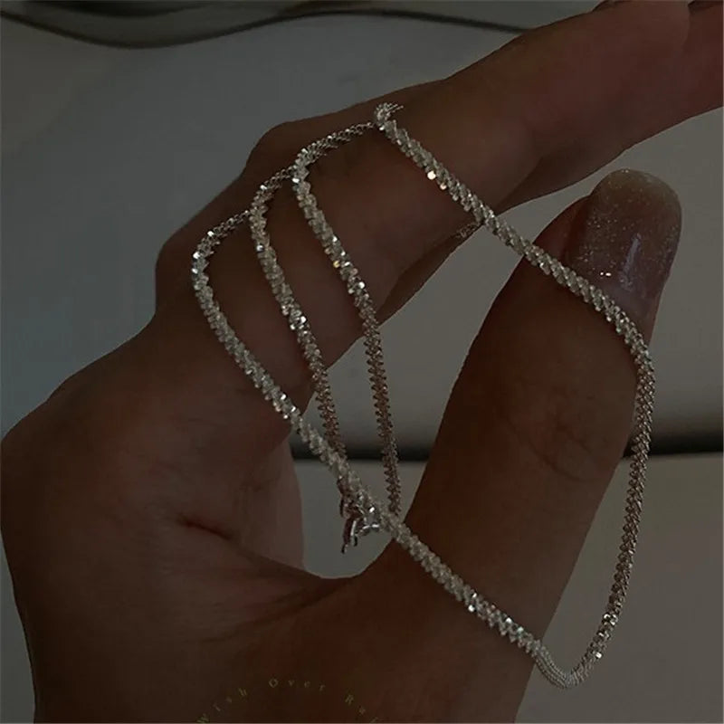 Popular Sparkling Necklace For Women Clavicle Chain Choker Fashion