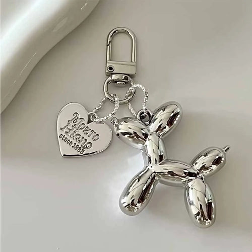 Cute Cartoon Balloon Dog Couple Keychains Key Ring -New  Cute  Car