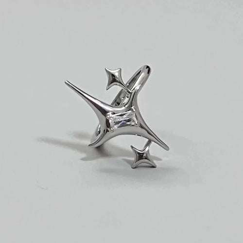 Vintage Irregular Cross Star Open Ring for Women Men Punk Gothic