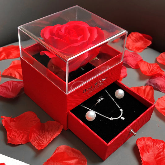 2025 Valentine Gift Box Sparkling Heart Love Necklace with Luxurious