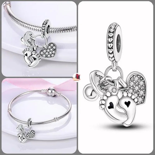 Original Fashion Camera Coffee Cup Flower Charm Beads Suitable for