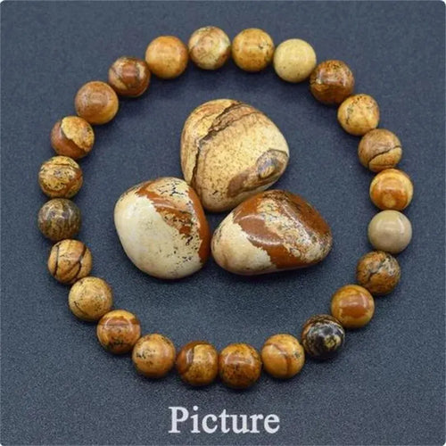 Natural Stone Beaded Bracelet With Mineral Stone Reiki Quartzs Bangles