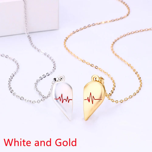 Good Simple Quality Couple Pendant Necklace Electrocardiogram,Magnetic