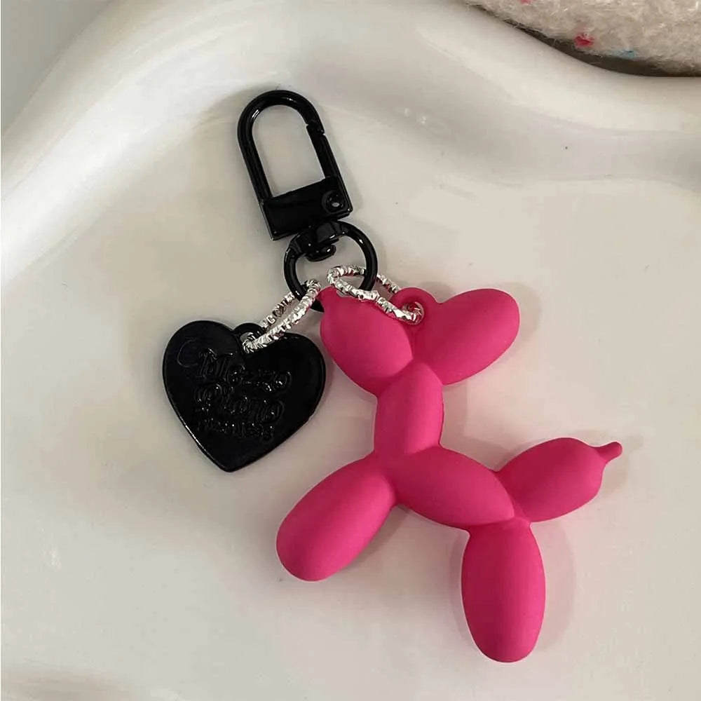 Cute Cartoon Balloon Dog Couple Keychains Key Ring -New  Cute  Car