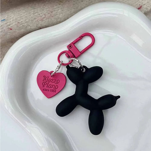 Cute Cartoon Balloon Dog Couple Keychains Key Ring -New  Cute  Car