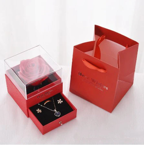 2025 Valentine Gift Box Sparkling Heart Love Necklace with Luxurious