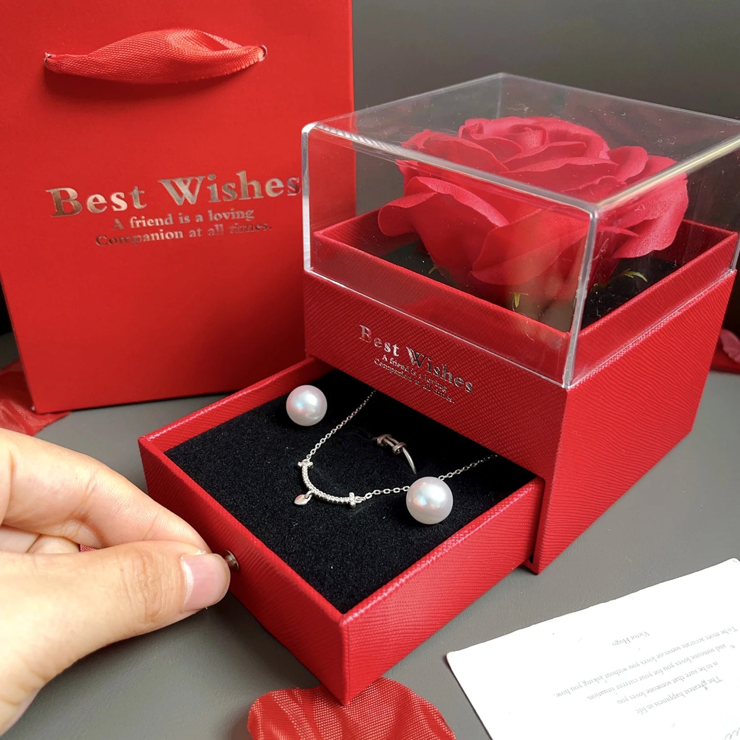 2025 Valentine Gift Box Sparkling Heart Love Necklace with Luxurious