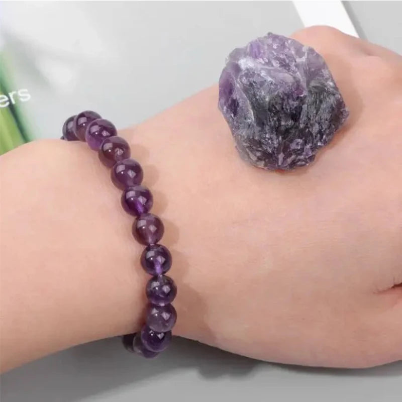 Natural Stone Beaded Bracelet With Mineral Stone Reiki Quartzs Bangles