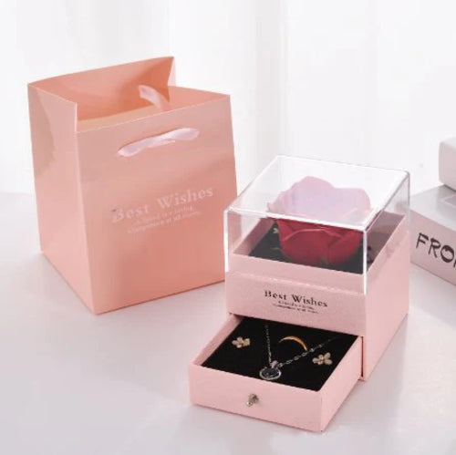 2025 Valentine Gift Box Sparkling Heart Love Necklace with Luxurious